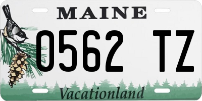 ME license plate 0562TZ