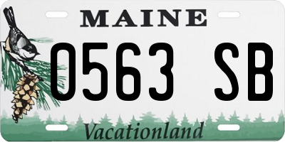 ME license plate 0563SB