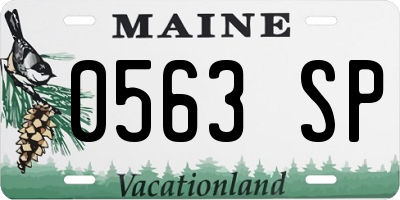 ME license plate 0563SP