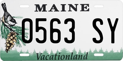ME license plate 0563SY