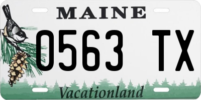 ME license plate 0563TX
