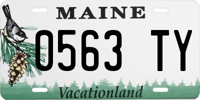 ME license plate 0563TY