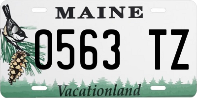 ME license plate 0563TZ