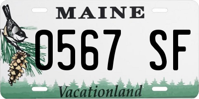 ME license plate 0567SF