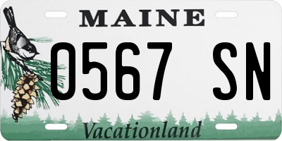 ME license plate 0567SN