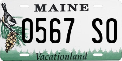 ME license plate 0567SO