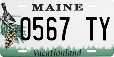 ME license plate 0567TY