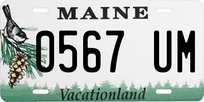 ME license plate 0567UM