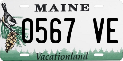 ME license plate 0567VE