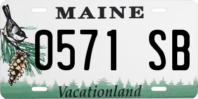 ME license plate 0571SB