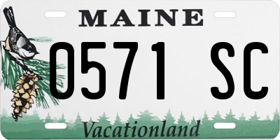 ME license plate 0571SC