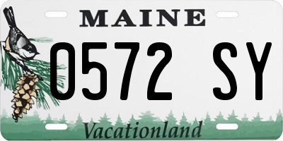 ME license plate 0572SY