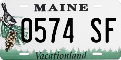 ME license plate 0574SF