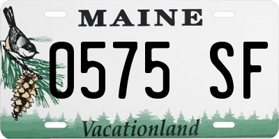 ME license plate 0575SF