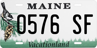 ME license plate 0576SF