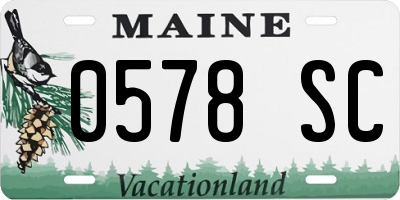 ME license plate 0578SC