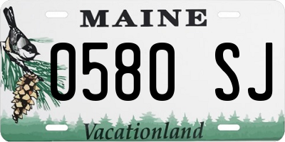ME license plate 0580SJ