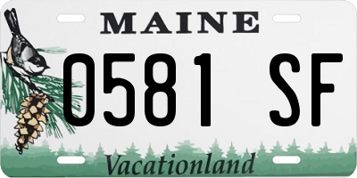 ME license plate 0581SF