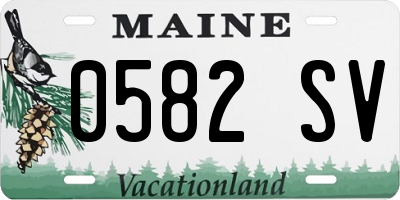 ME license plate 0582SV