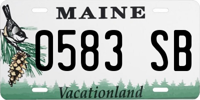 ME license plate 0583SB