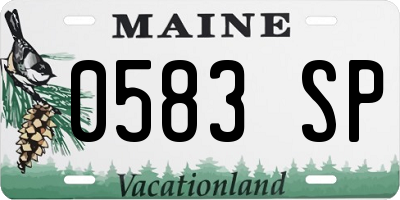 ME license plate 0583SP