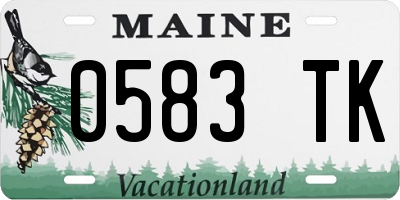 ME license plate 0583TK
