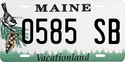 ME license plate 0585SB