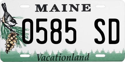 ME license plate 0585SD