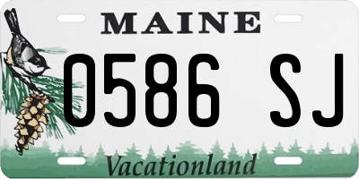 ME license plate 0586SJ