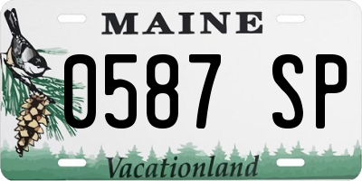 ME license plate 0587SP