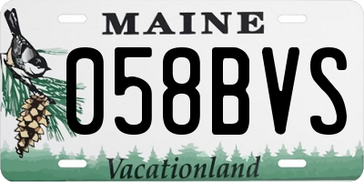 ME license plate 058BVS