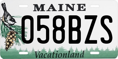 ME license plate 058BZS