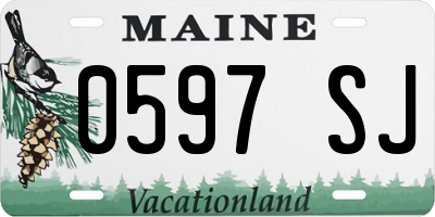 ME license plate 0597SJ
