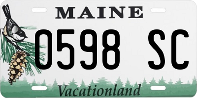 ME license plate 0598SC