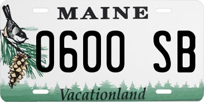 ME license plate 0600SB
