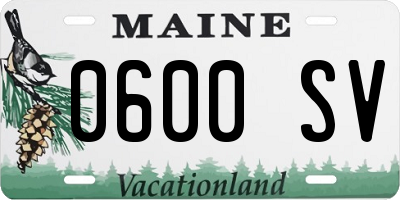 ME license plate 0600SV
