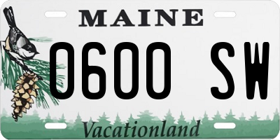 ME license plate 0600SW