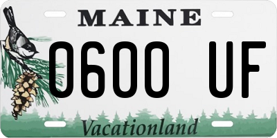 ME license plate 0600UF
