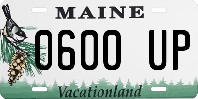 ME license plate 0600UP
