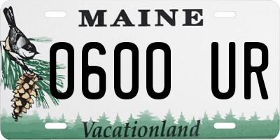 ME license plate 0600UR
