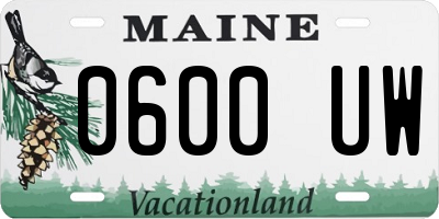 ME license plate 0600UW