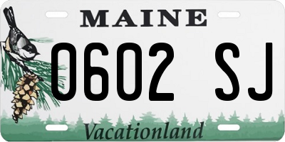 ME license plate 0602SJ