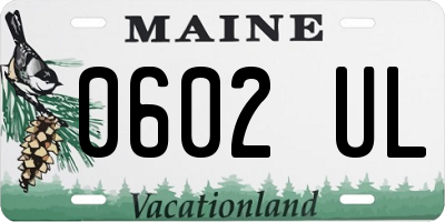 ME license plate 0602UL