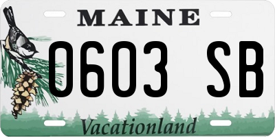 ME license plate 0603SB