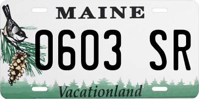 ME license plate 0603SR