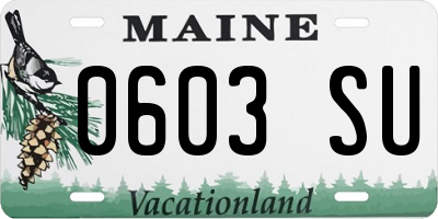 ME license plate 0603SU
