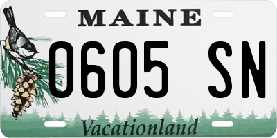 ME license plate 0605SN