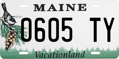ME license plate 0605TY