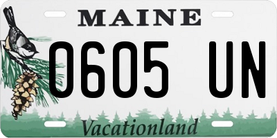 ME license plate 0605UN
