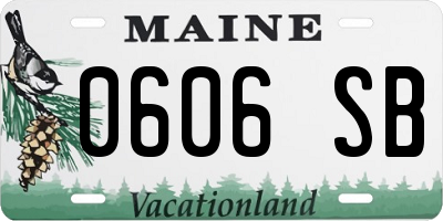 ME license plate 0606SB